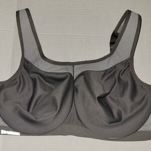 Glamorise Sport High Impact Gray Wonderwire Sports Bra, Sz 40D
